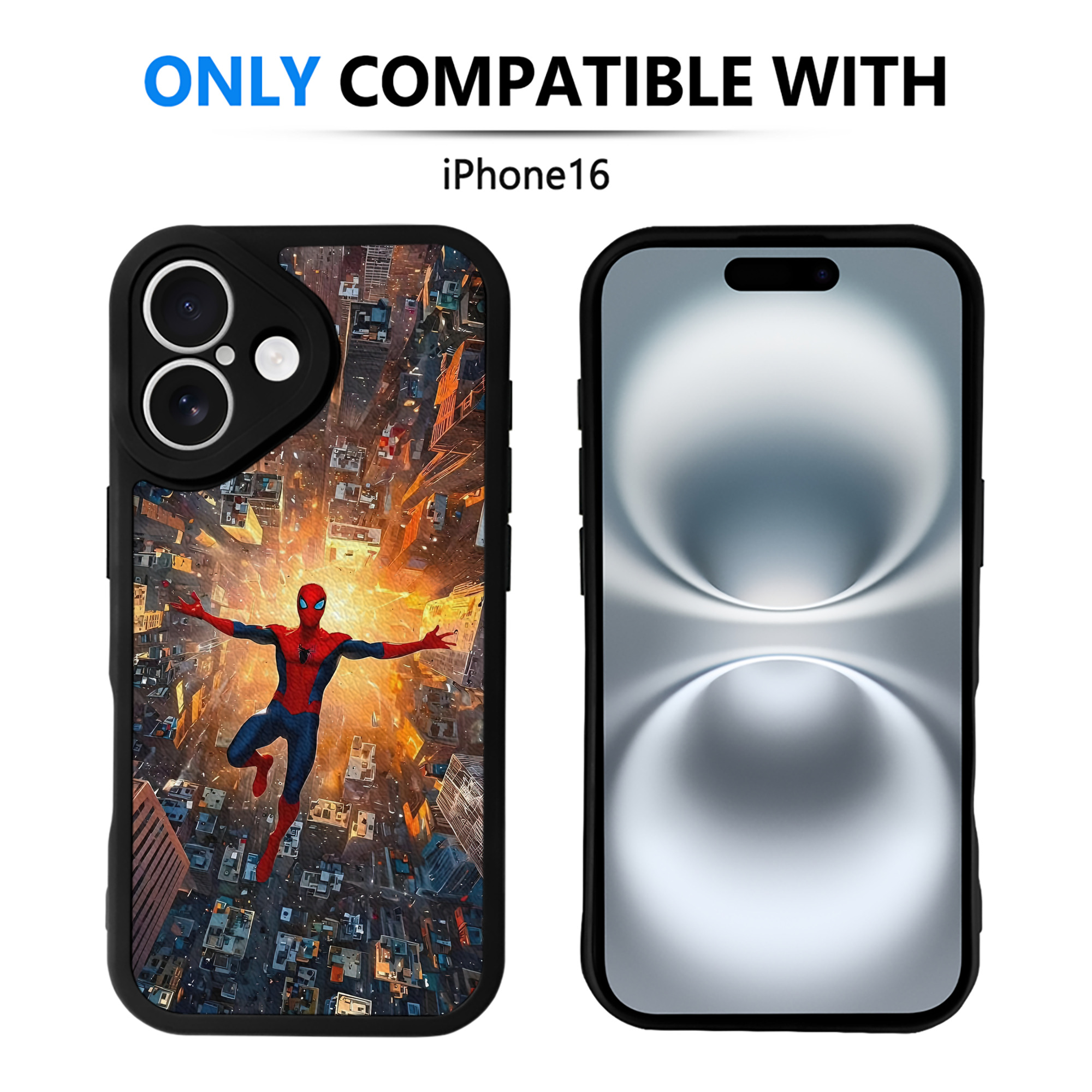 Spider Man スパイダーマン 【iPhone 16シリーズ対応】シリコンスマホケース（レザー調） 材質：シリコン